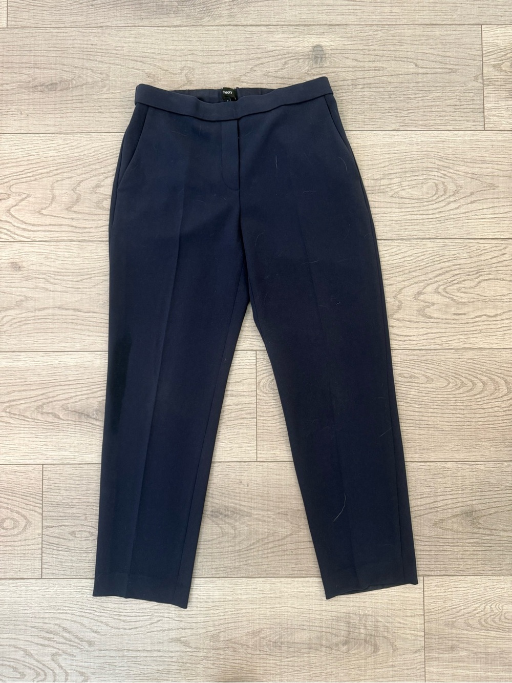 Theory Women's Navy Cropped Tailored Pants